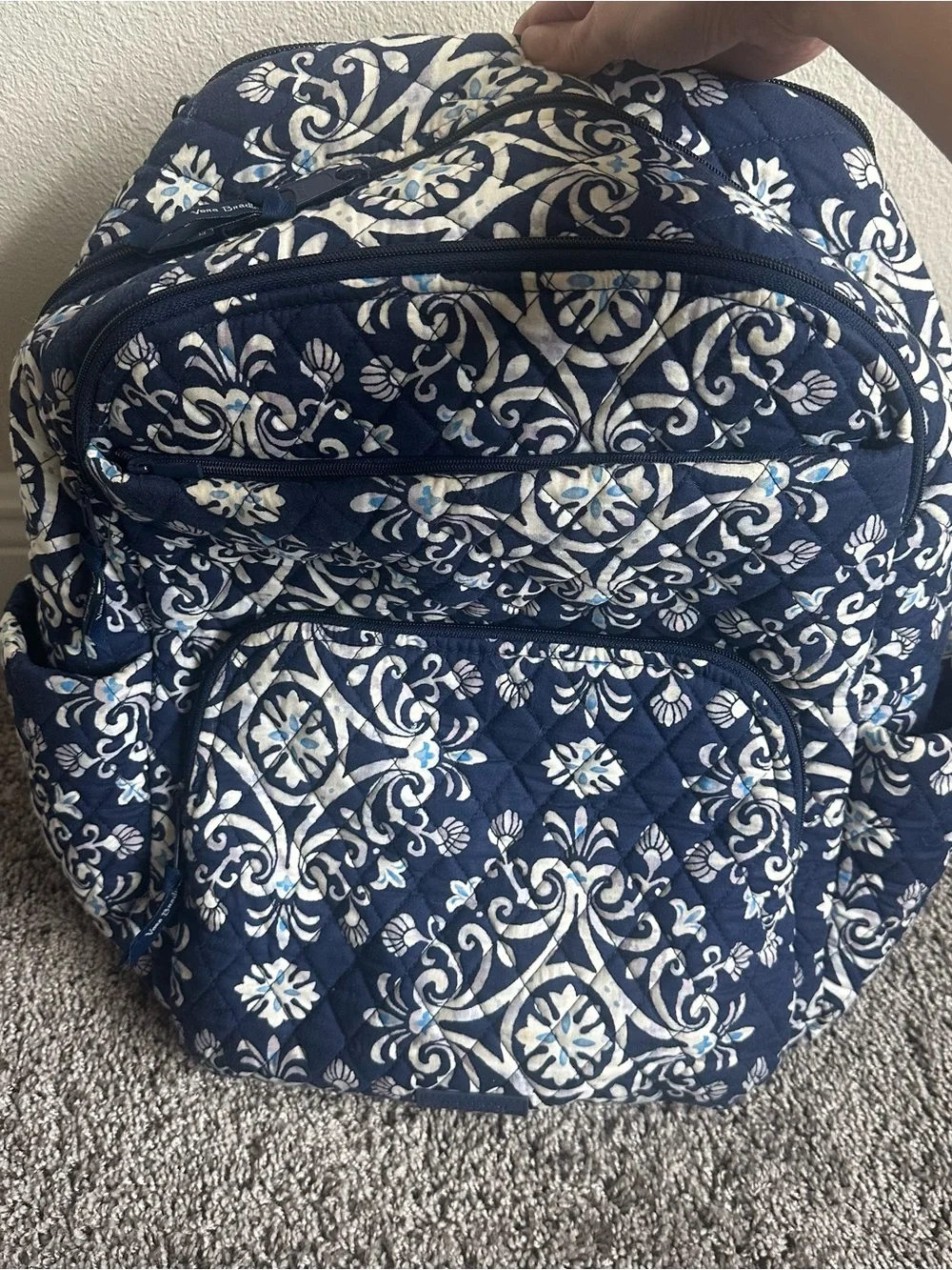 Vera Bradley Navy Floral Quilted Tote